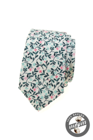 Pamut keskeny nyakkendő színes mintával