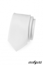 Keskeny nyakkendő fehér matt