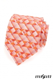 Férfi mintás nyakkendő narancssárga háromszög