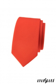 Férfi keskeny nyakkendő matt narancssárga színben