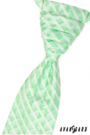 Esküvői nyakkendő díszzsebkendővel, zöld kockás