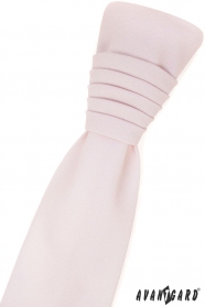 Francia nyakkendő díszzsebkendővel - rózsaszín elpirul