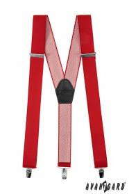 Piros nadrágtartó Y-alakú 3-klip tartó