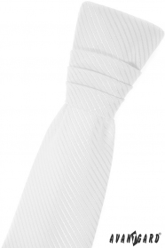 Fehér fiúk francia nyakkendő, átlós csíkkal