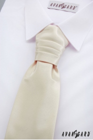 Fiú francia nyakkendő és díszzsebkendő - Krémszín