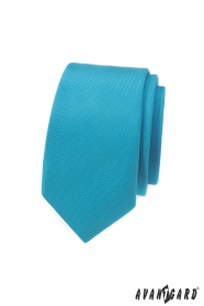 Keskeny nyakkendő türkiz matt színnel